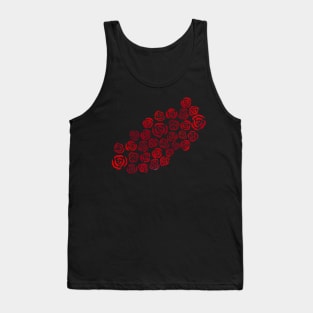 Red Artistic Roses Tank Top